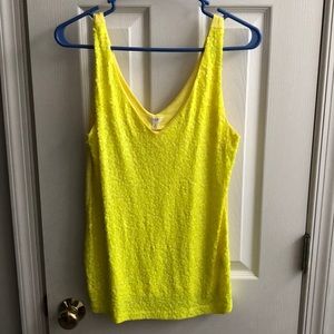Yellow sequin jcrew tank top